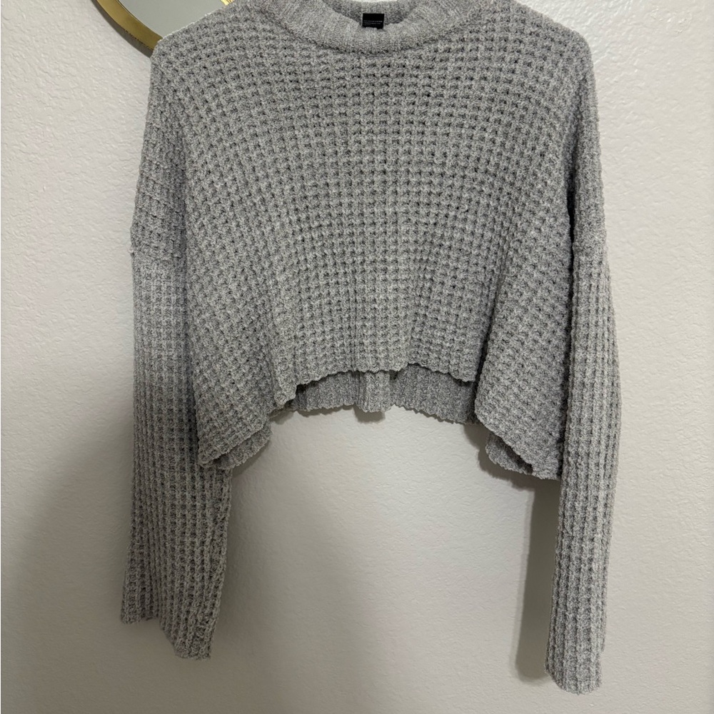 Forever 21 Light Gray Textured Turtleneck Sweater